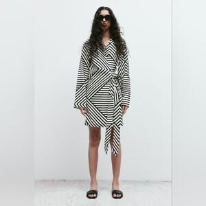 H&M Linen Blend Wrap Dress